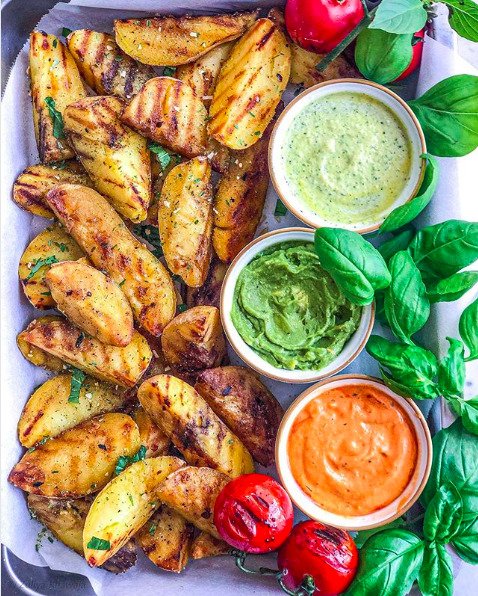 simple grilled potato wedges recipe