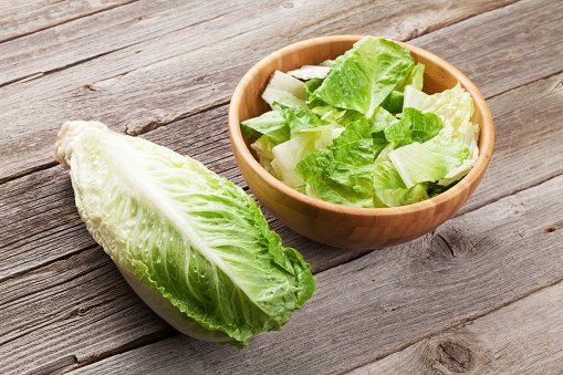 Fresh healthy romaine lettuce salad image