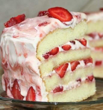 trader joes vanilla cake with strawberry