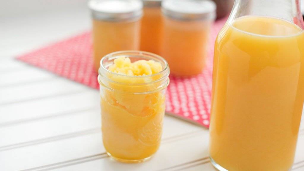 frozen orange juice in mason jar