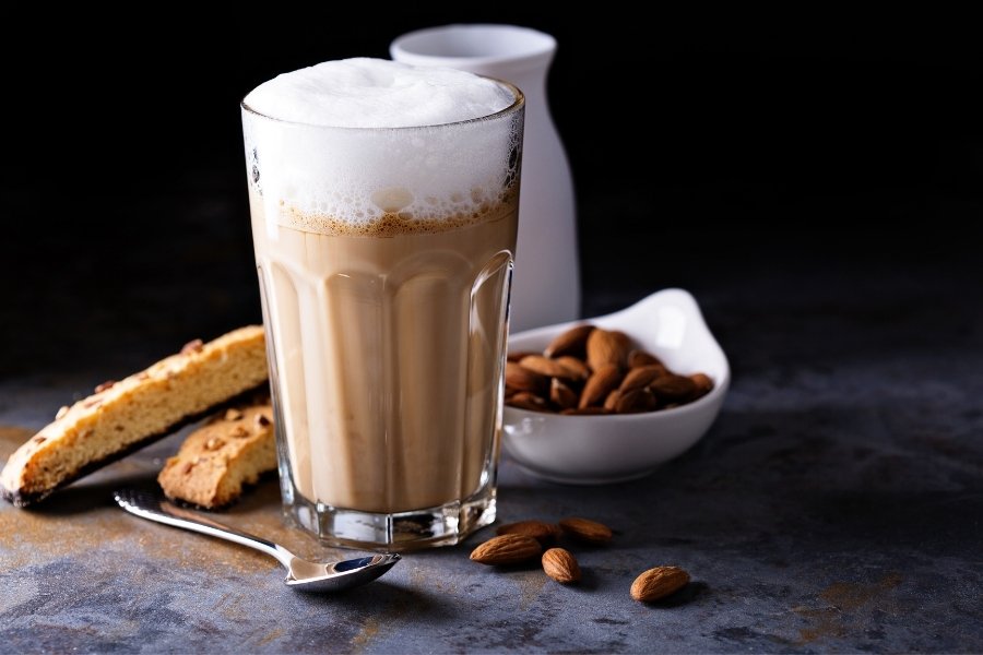 froth on almond milk-kookybakes.com