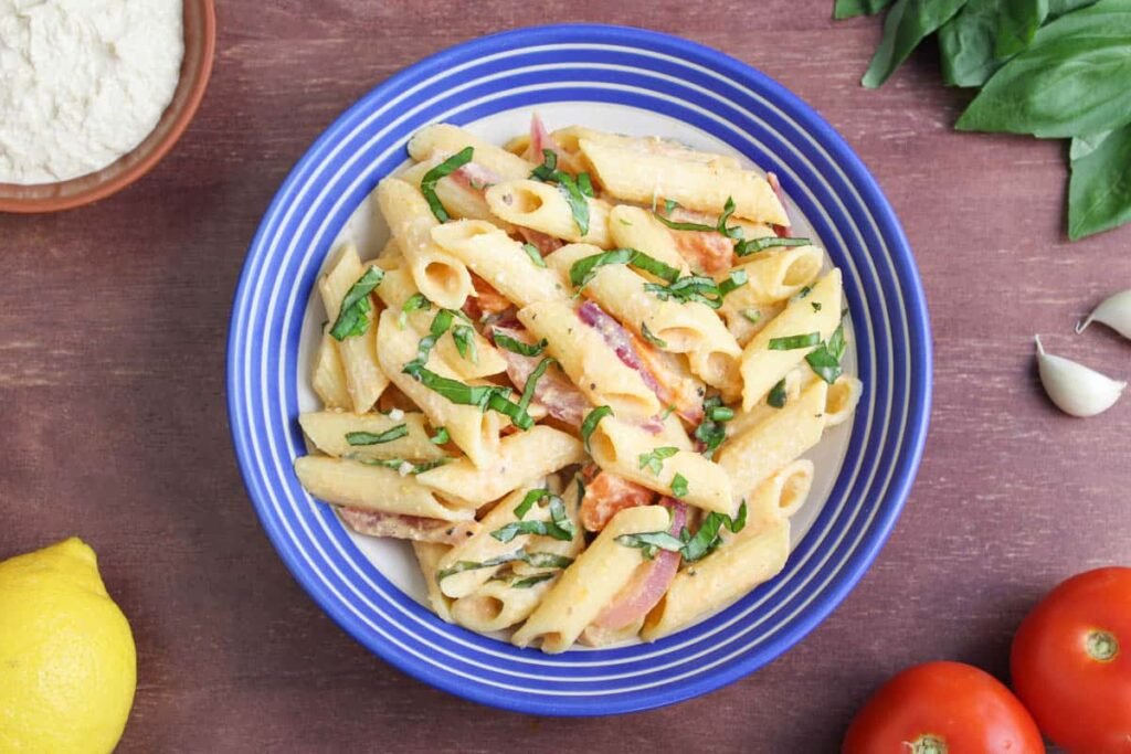 hummus-pasta-penne-easy-to make-kookybakes.com