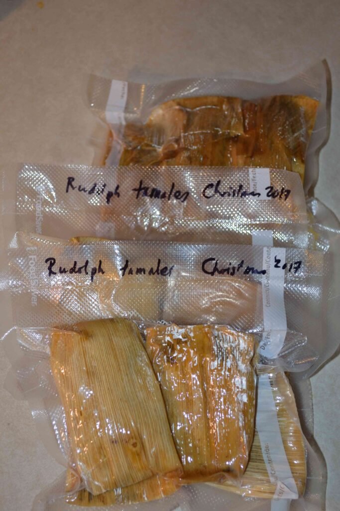 freezing tamales in vacuumed air bags-kookybakes.com