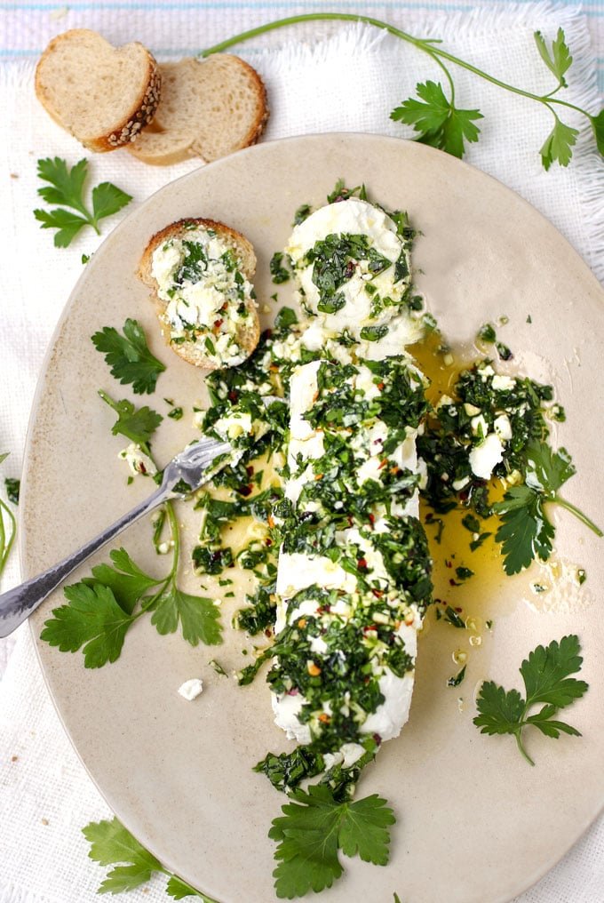 goat-cheese-dressed toast with herbs and toppings-kookybakes.com