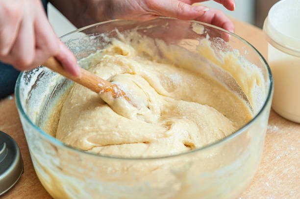 cake batter in bowl for freezing-kookybakes.com