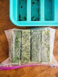 frozen parsley in freezer bag-kookybakes.com