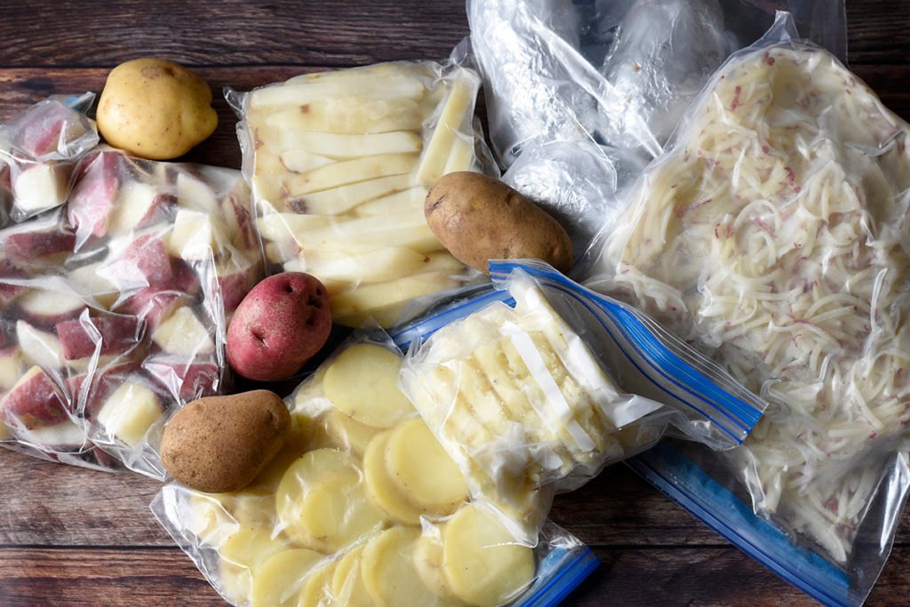 freezing potato salad in freezer-kookybakes.com