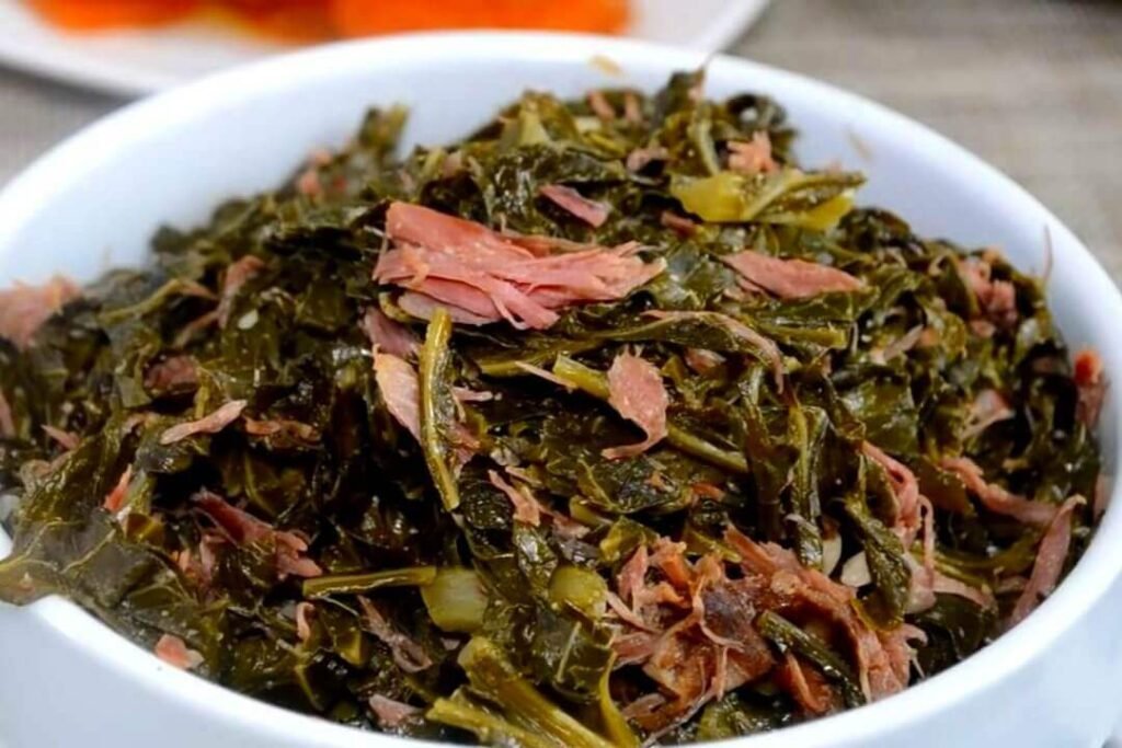 Cracker Barrel Turnip Greens Recipe served in bowl-kookybakes.com