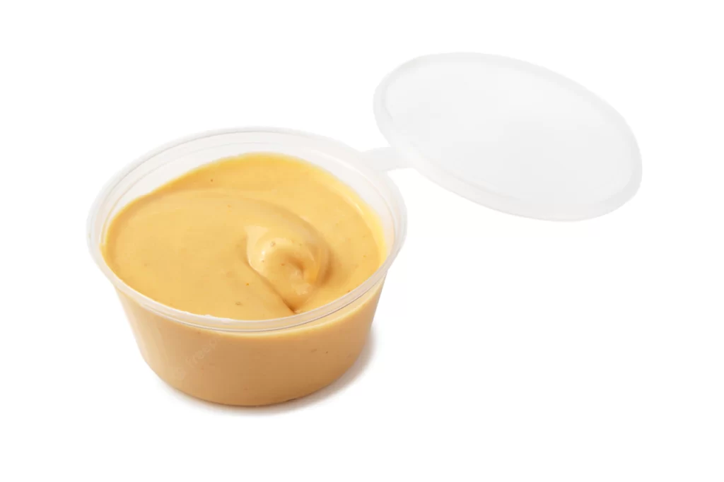 cheese dip in container for freezing-kookybakes.com