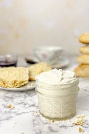 clotted cream in container for freezing-kookybakes.com